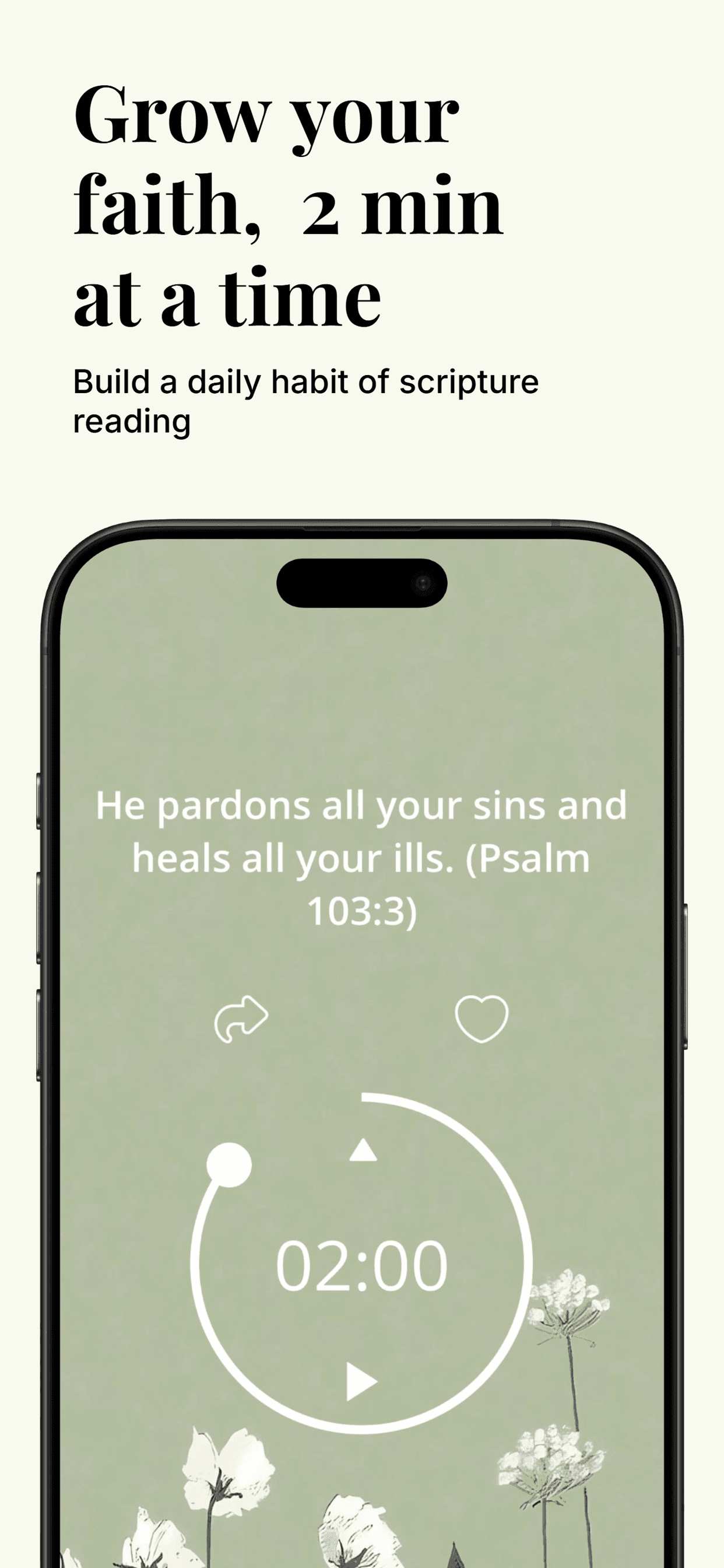 RaiseMe daily Bible verse devotional timer screen